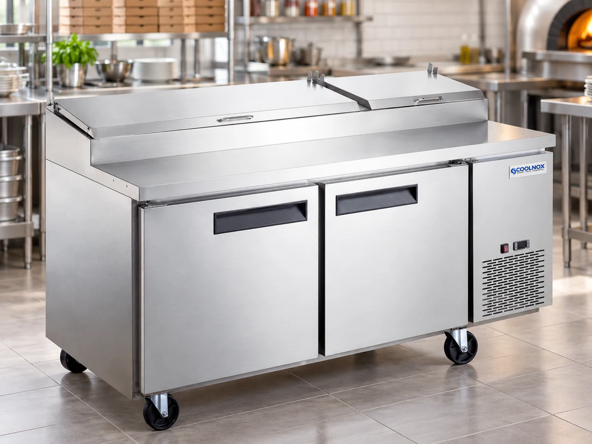DPP70 model-based illustrative pizza prep table setting