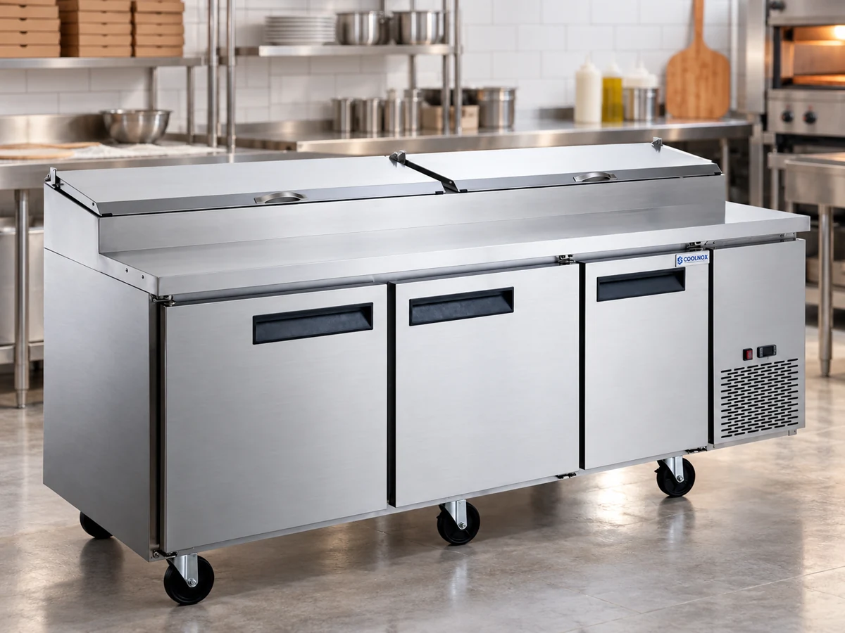 DPP90 model-based illustrative pizza prep table setting