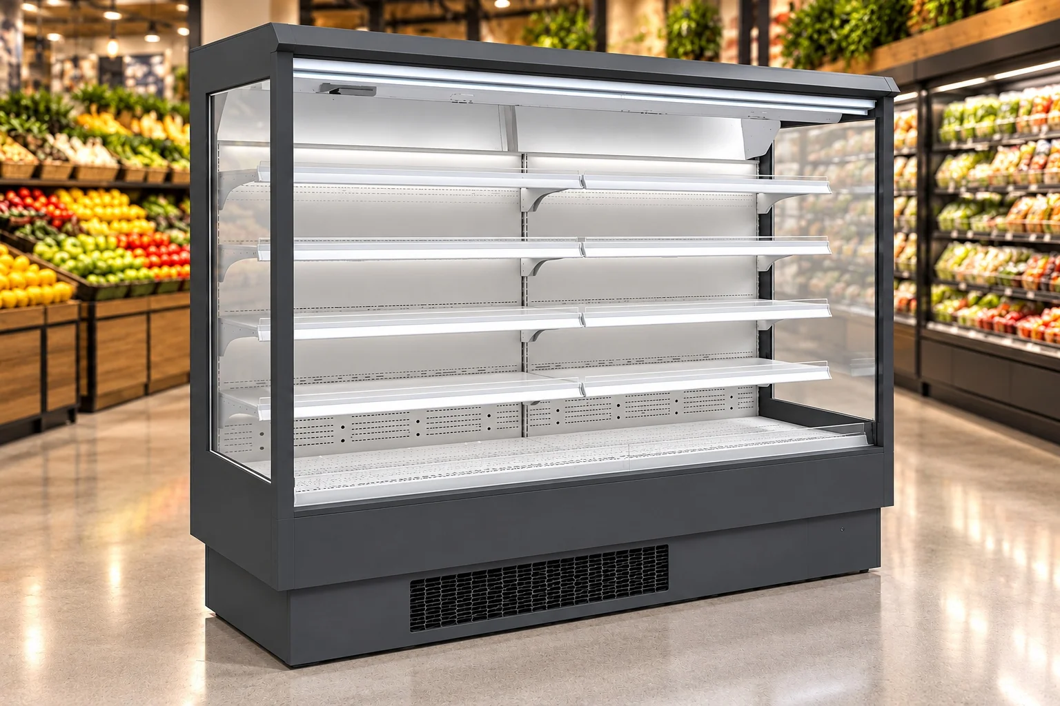 6-Foot Open Shelf Refrigerator — 6 ft · Built-in configuration illustration
