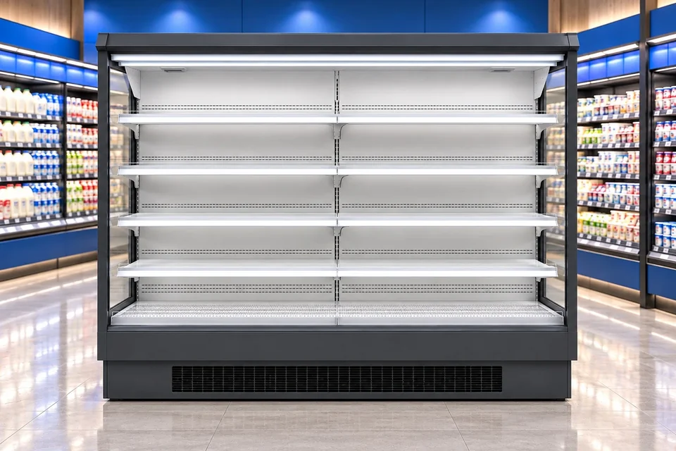 CoolNox open-shelf grocery display illustration