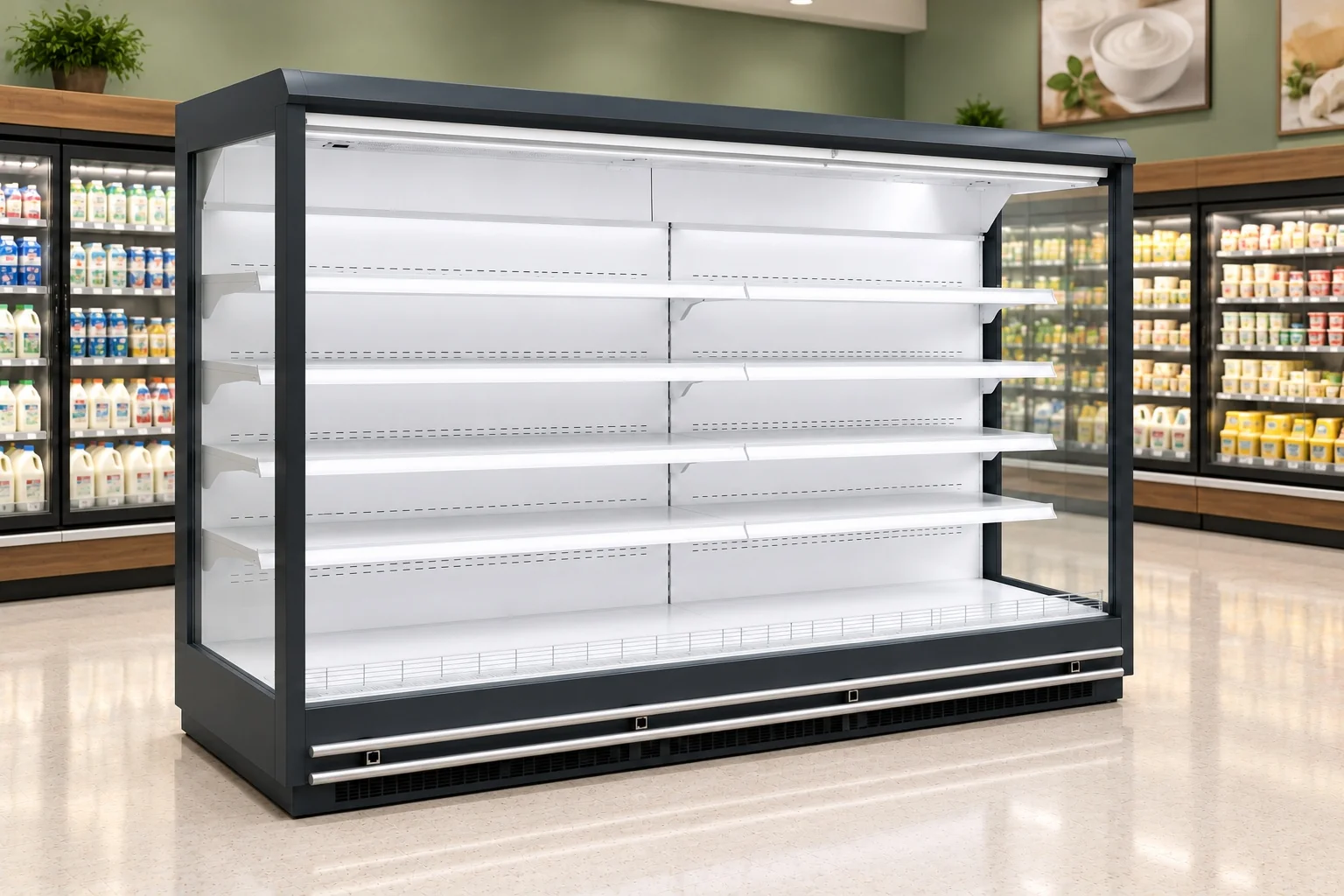 8-Foot Open Shelf Refrigerator — 8 ft · Remote configuration illustration