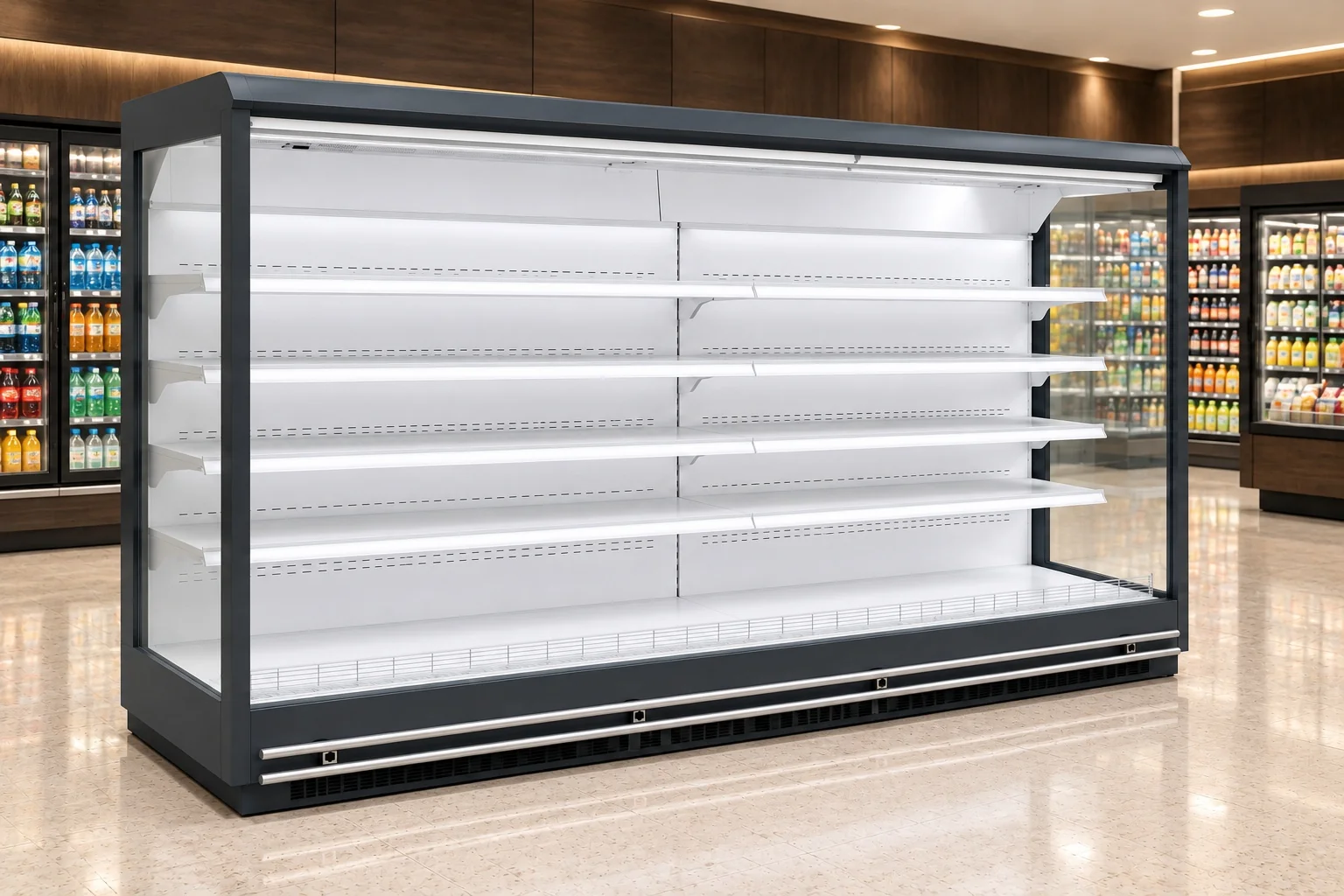 10-Foot Open Shelf Refrigerator — 10 ft · Remote configuration illustration