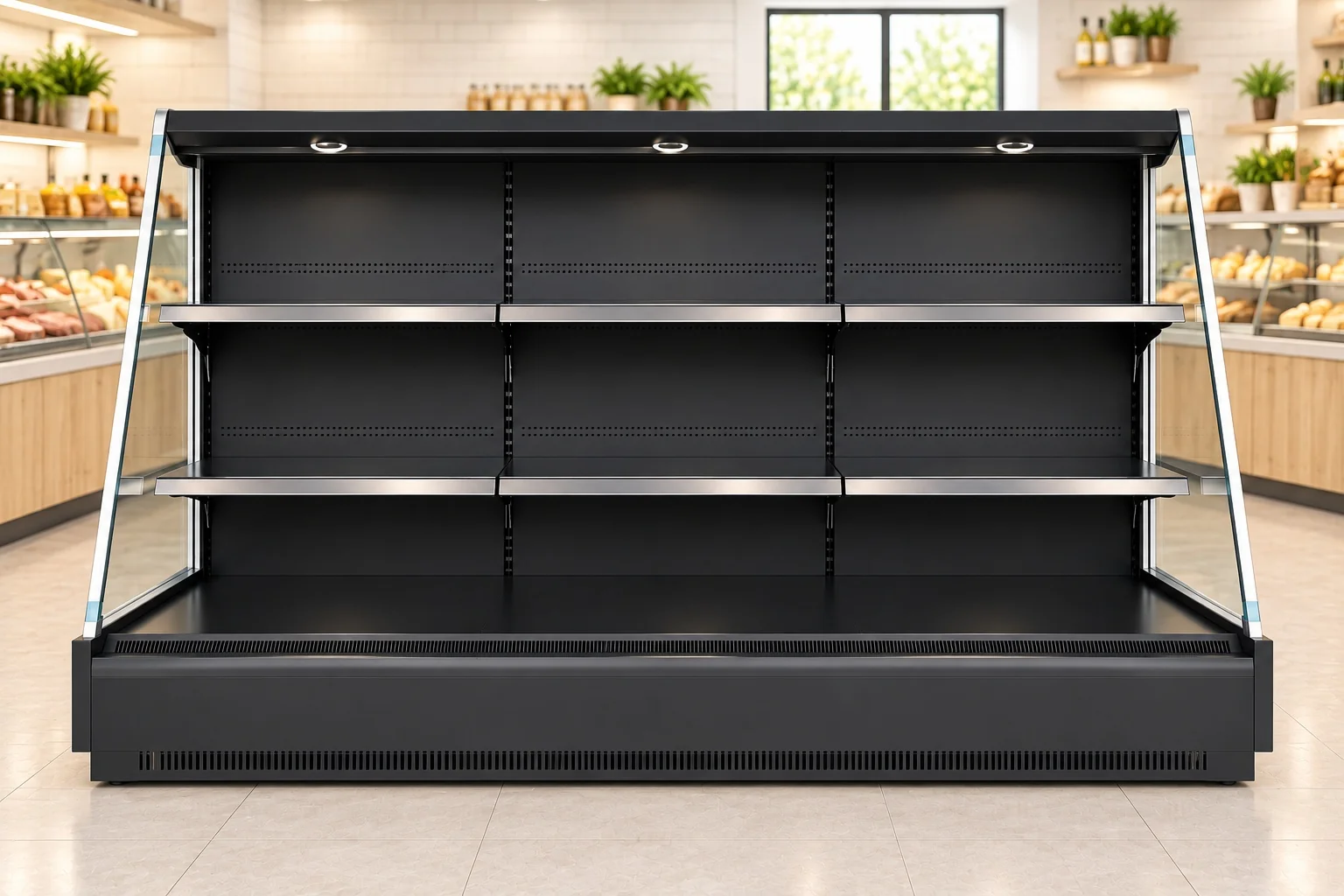 8-Foot Low Open Shelf Refrigerator — 8 ft · Remote configuration illustration
