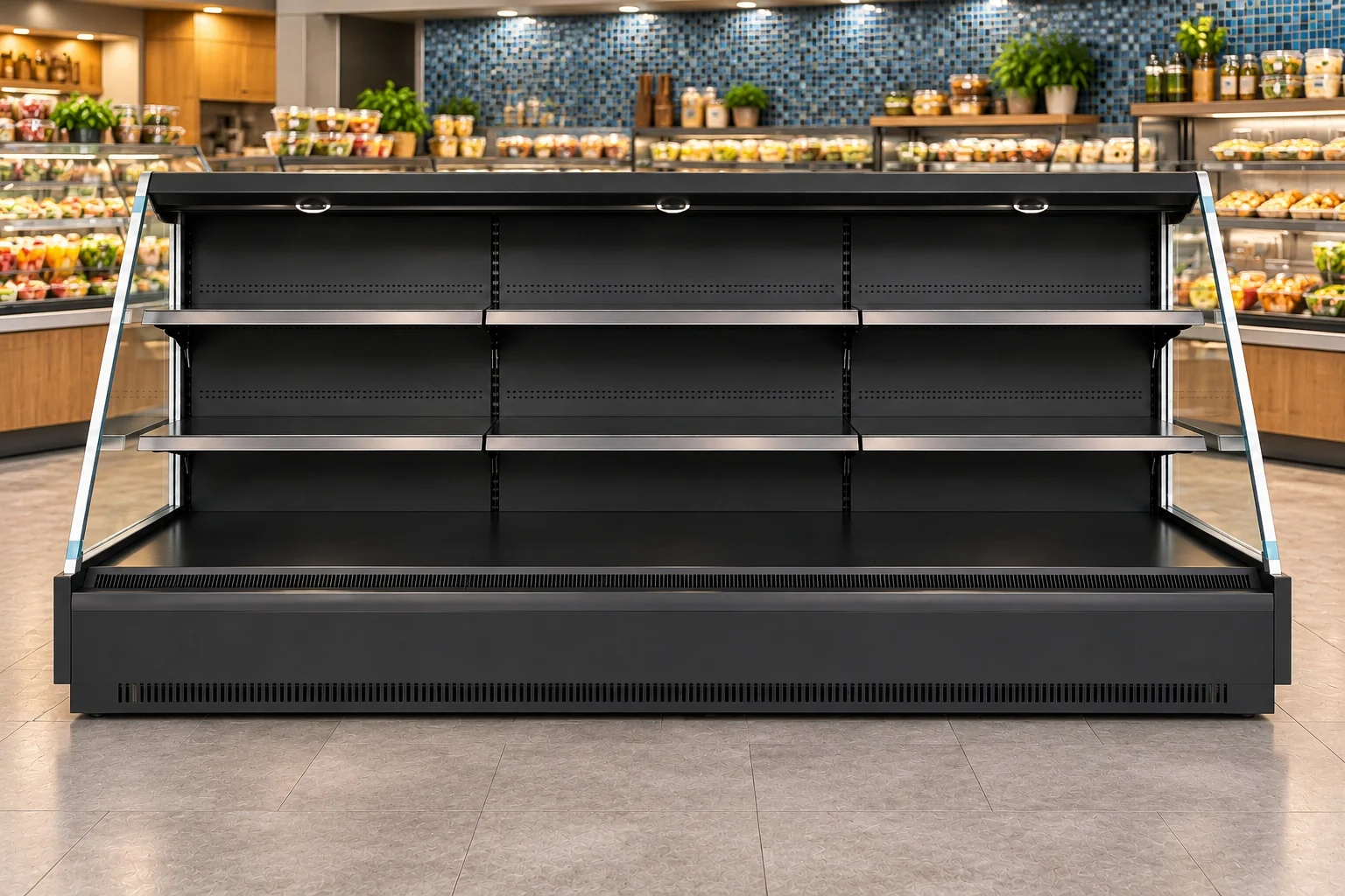 10-Foot Low Open Shelf Refrigerator — 10 ft · Remote configuration illustration