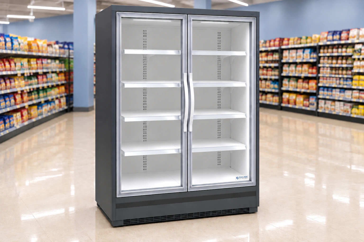 4-Foot Glass Door Multideck Refrigerator — 2 door · Remote configuration illustration