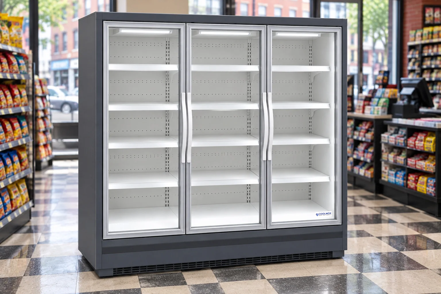 6-Foot Glass Door Multideck Refrigerator — 3 door · Remote configuration illustration