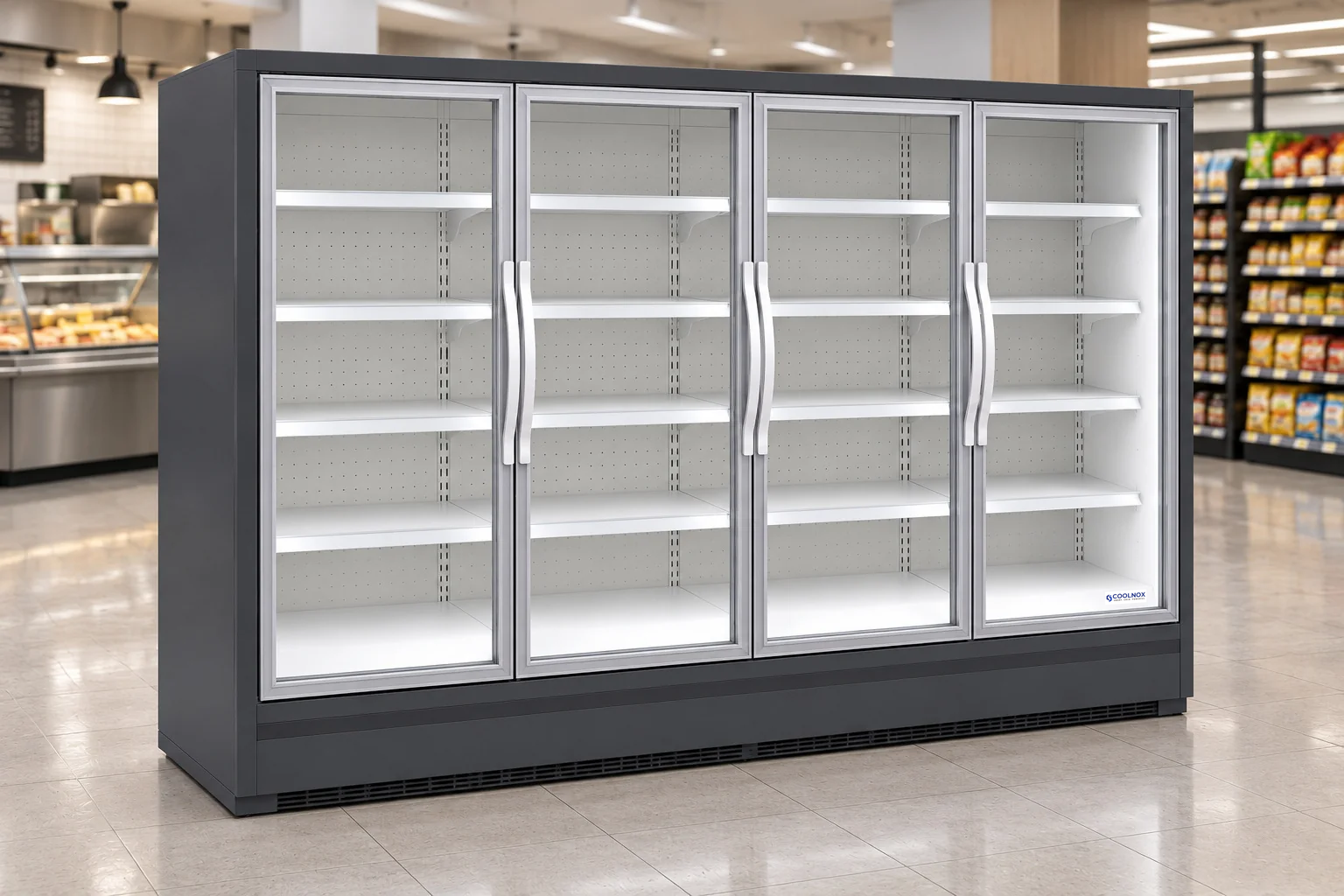 8-Foot Glass Door Multideck Refrigerator — 4 door · Remote configuration illustration