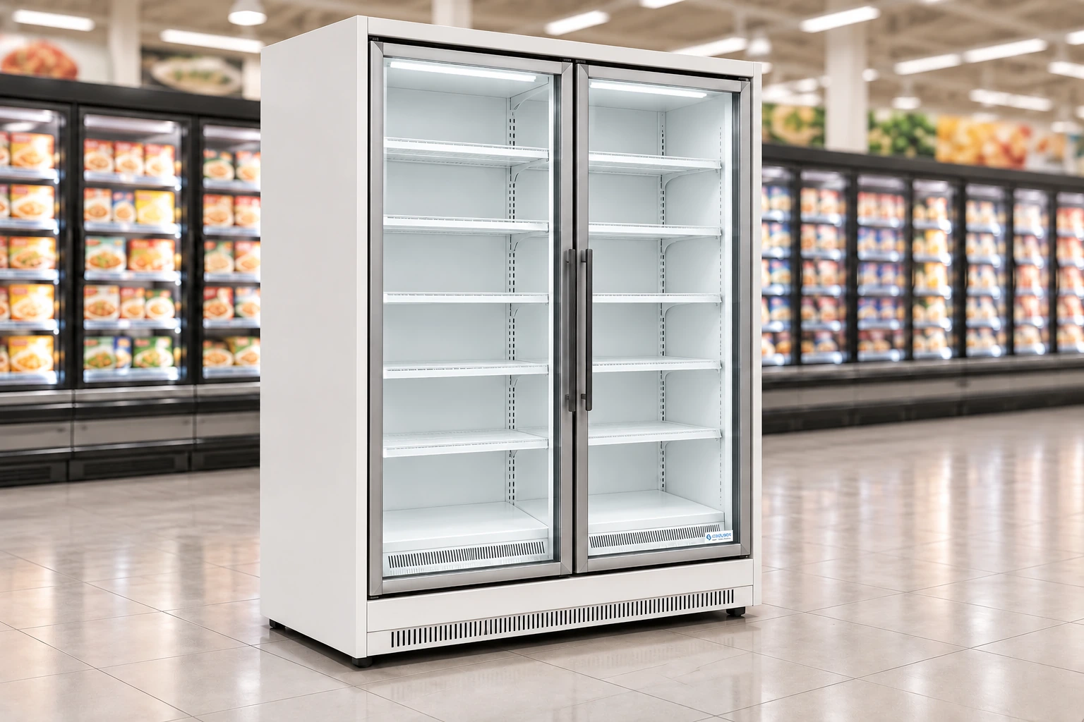 5-Foot Glass Door Display Freezer — 2 door · Remote configuration illustration