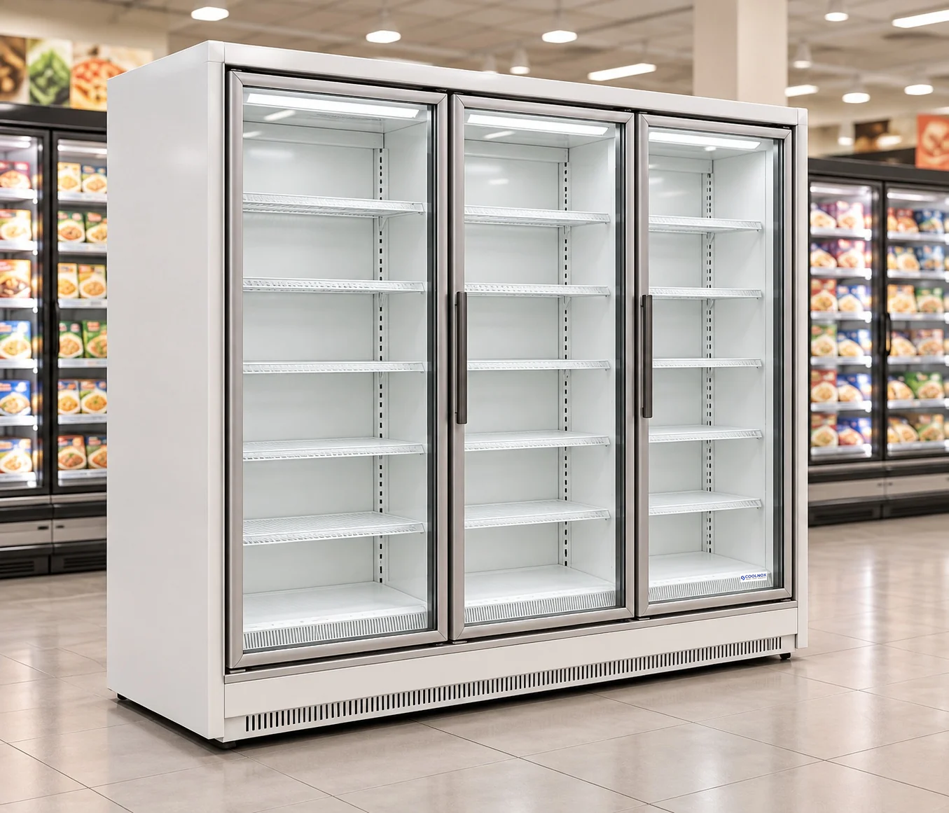 8-Foot Glass Door Display Freezer — 3 door · Remote configuration illustration