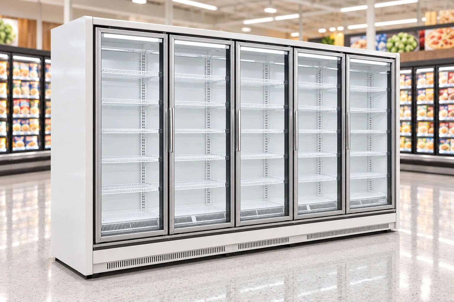 13-Foot Glass Door Display Freezer — 5 door · Remote configuration illustration