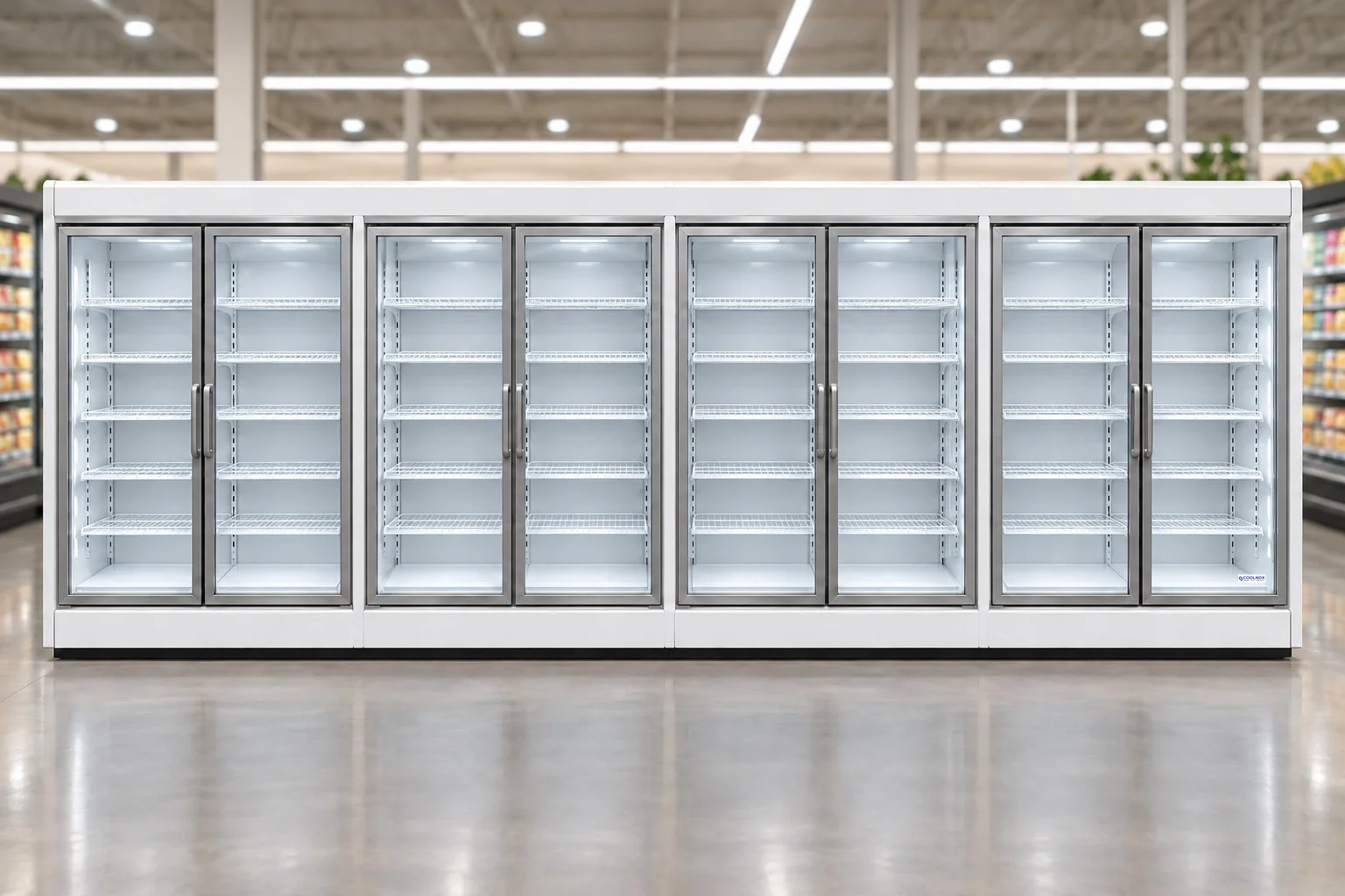 20-Foot Glass Door Display Freezer — 8 door · Remote configuration illustration
