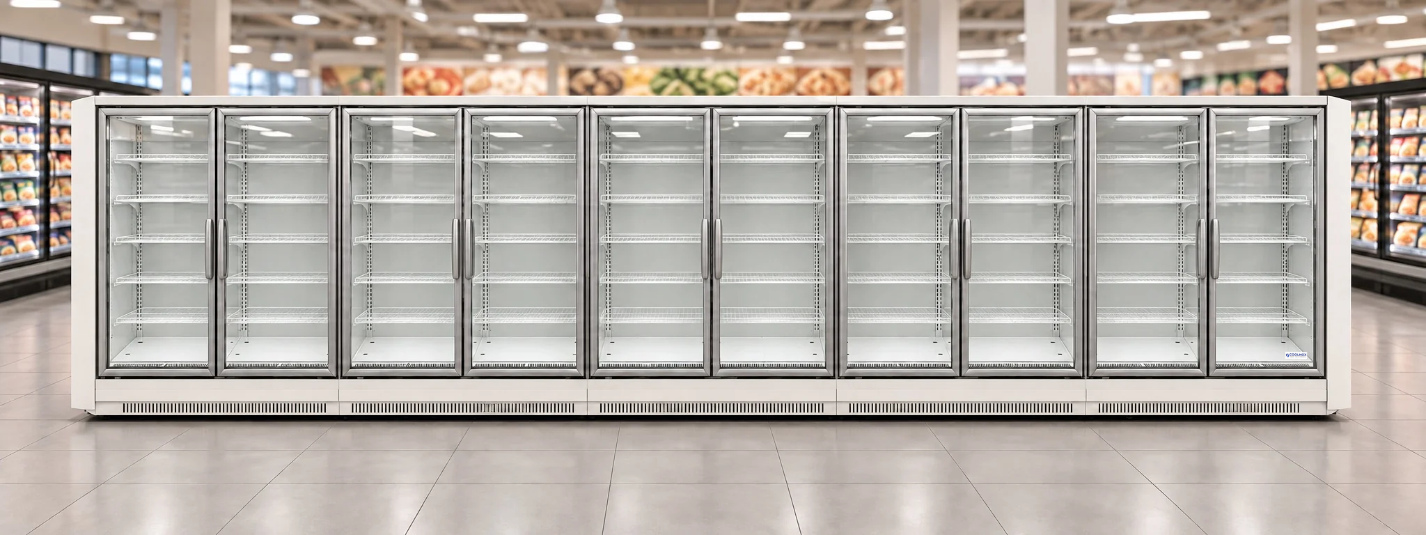 25-Foot Glass Door Display Freezer — 10 door · Remote configuration illustration