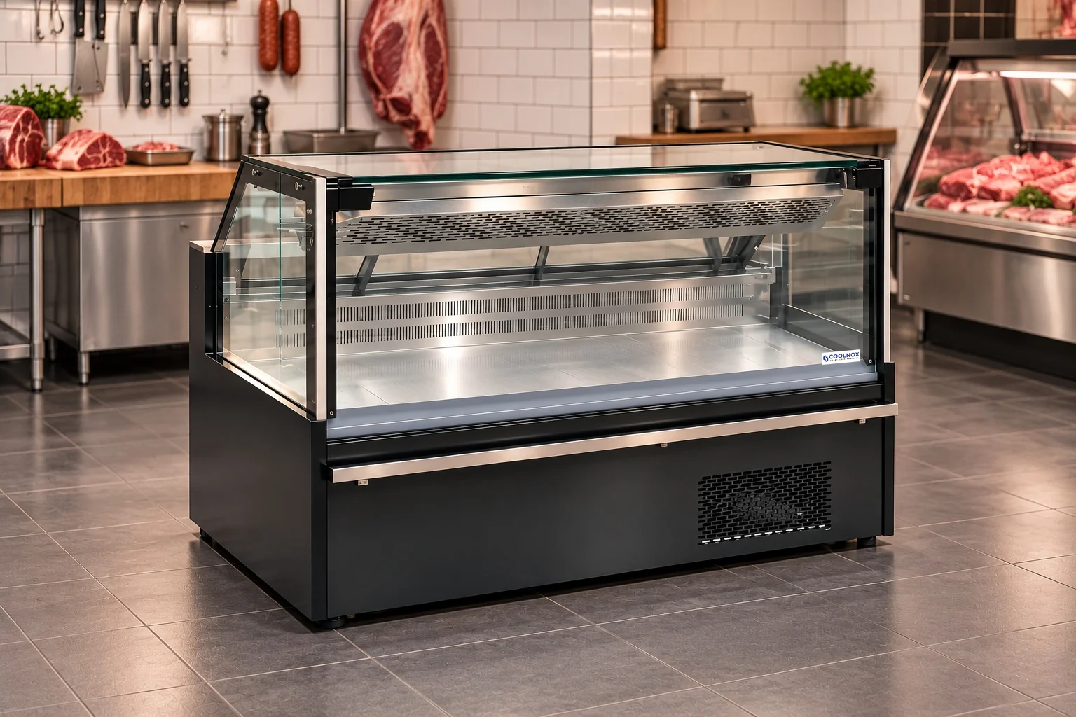 6-Foot Gravity Service Meat Display Cooler — Model GHG-1955S · 6 ft configuration illustration