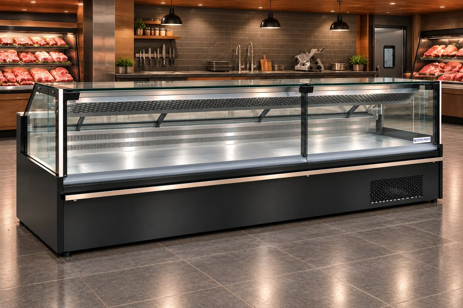 10-Foot Gravity Service Meat Display Cooler — Model GHG-2980S · 10 ft configuration illustration