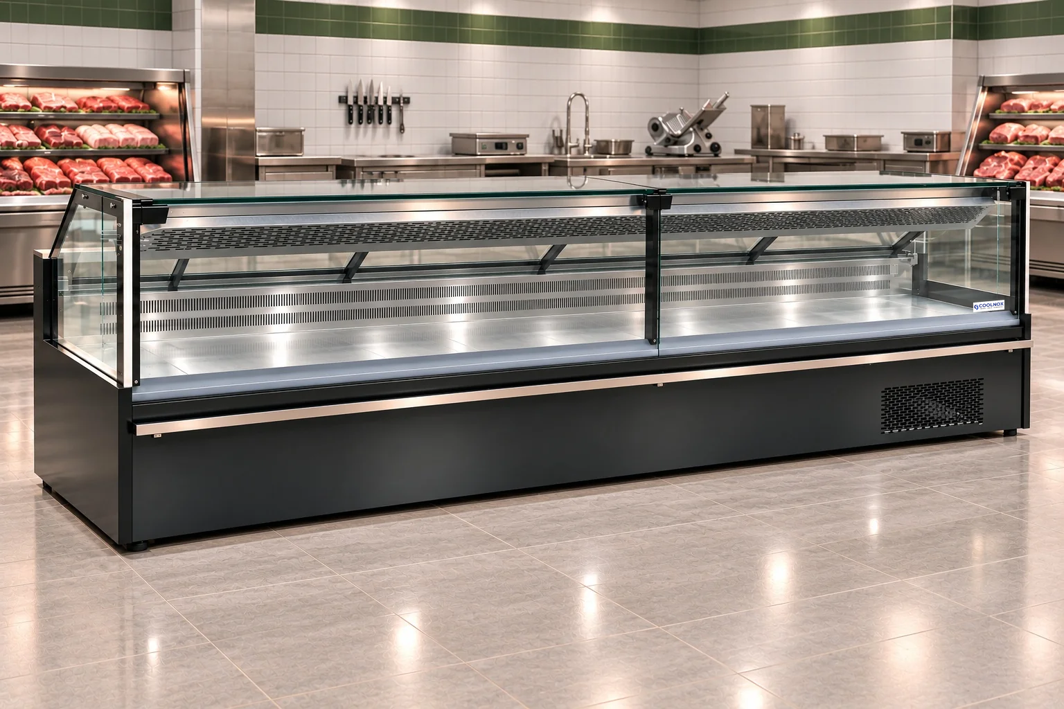 12-Foot Gravity Service Meat Display Cooler — Model GHG-3830S · 12 ft configuration illustration