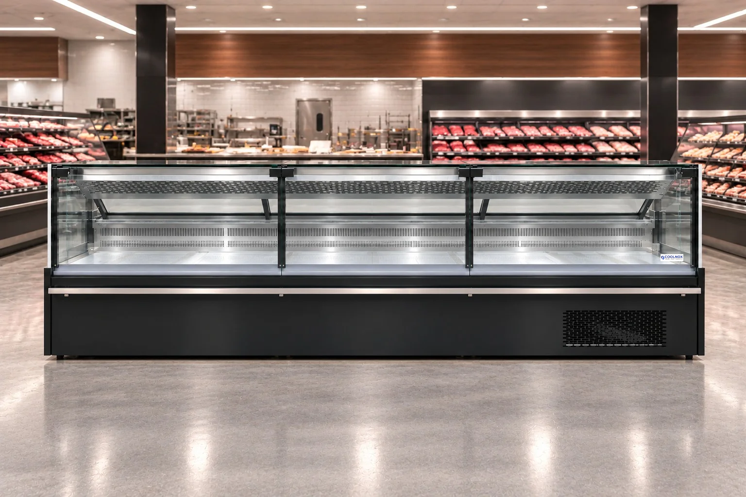 12-Foot Gravity Service Meat Display Cooler — 12 ft · Remote configuration illustration