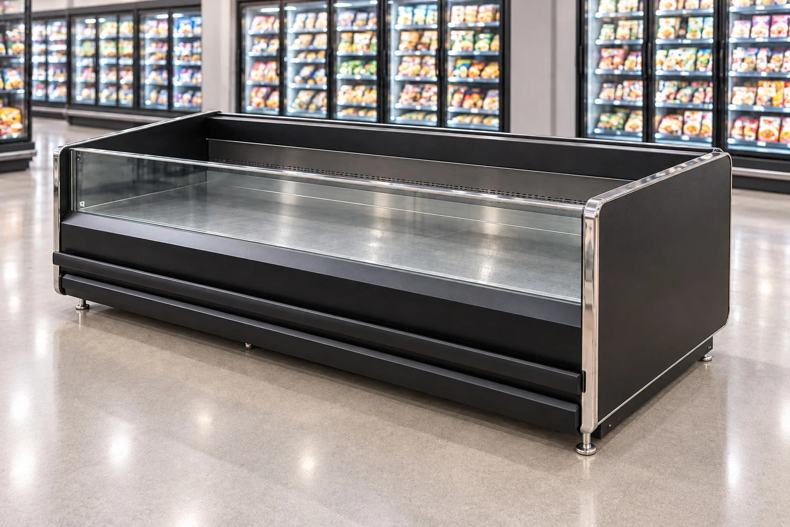 6-Foot Island Bunker Freezer — Model GHL-18SD · End unit configuration illustration