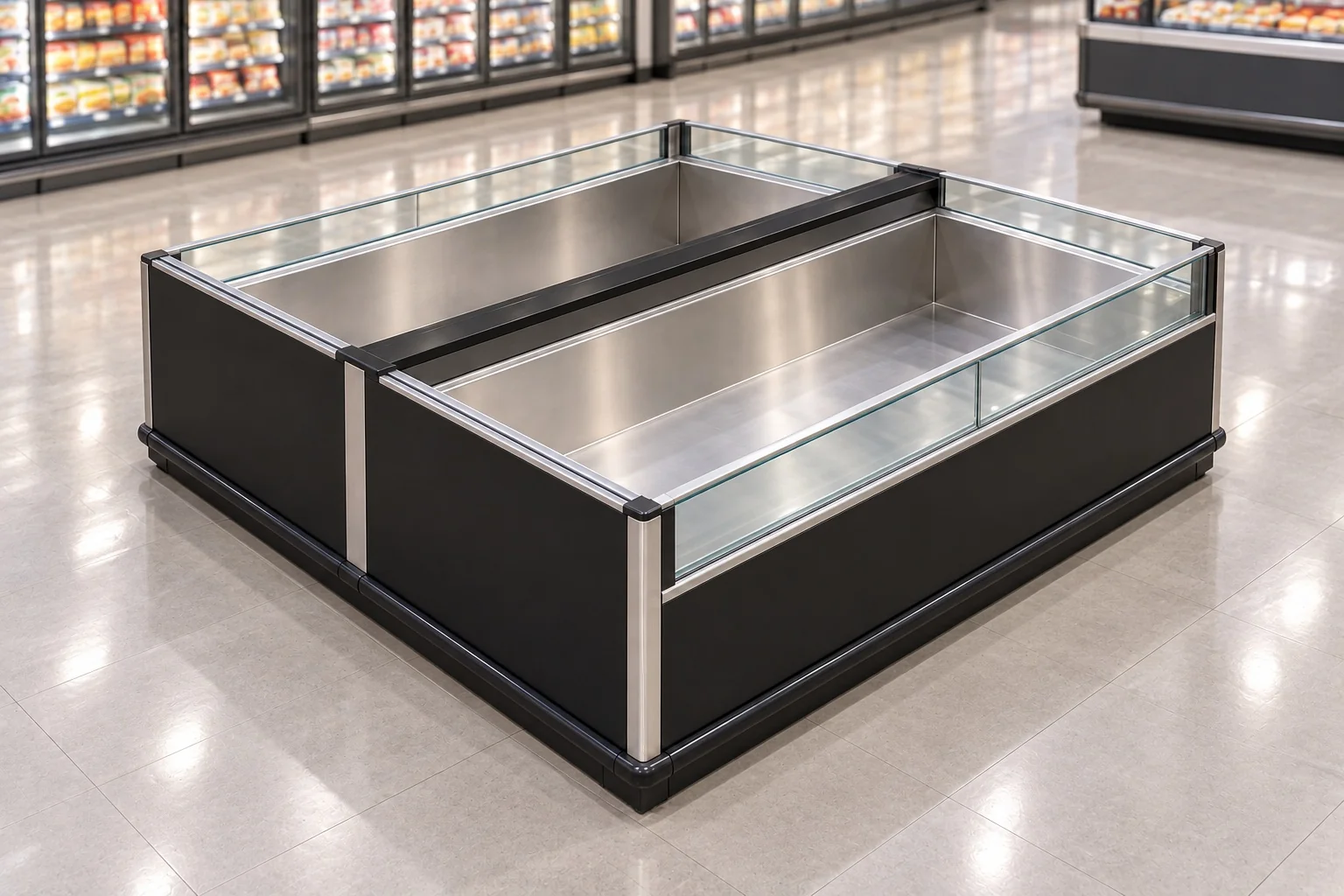 6-Foot Island Bunker Freezer — Model GHL-18SF · Middle 6 ft configuration illustration