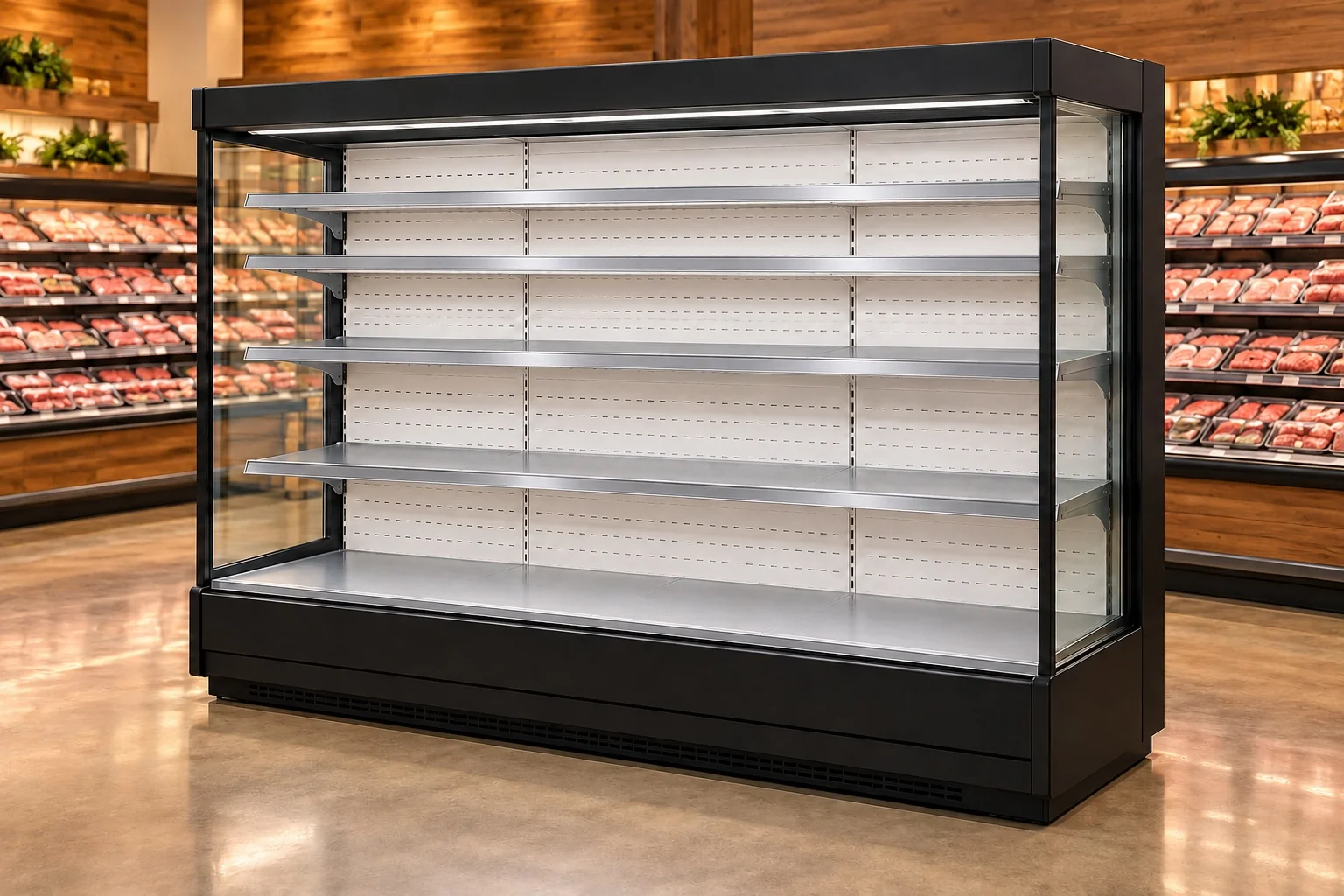 8-Foot Open Shelf Refrigerator for Meat — 8 ft · Remote configuration illustration