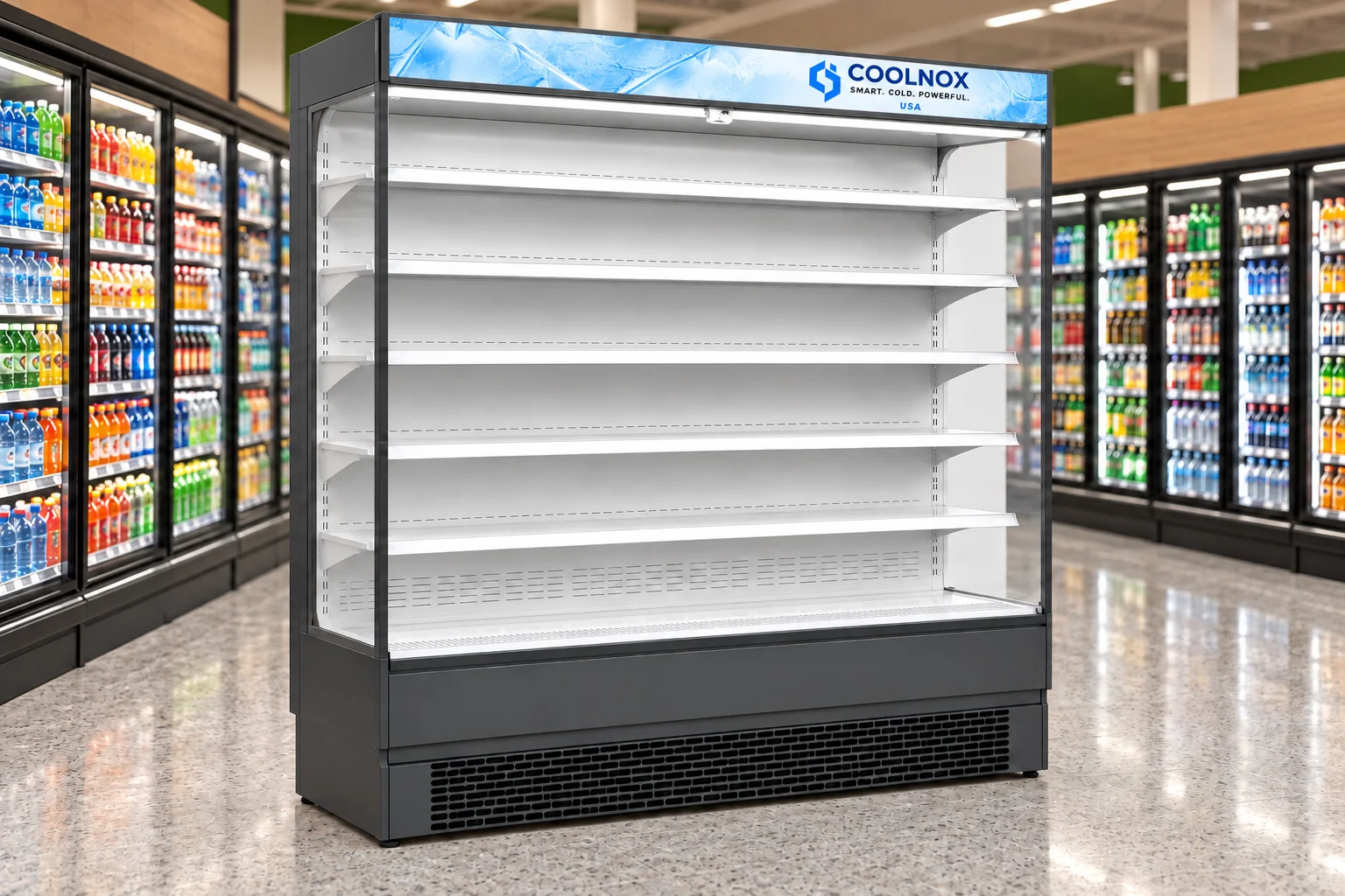 6-Foot Open-Shelf Refrigerator — 6 ft · Built-in configuration illustration