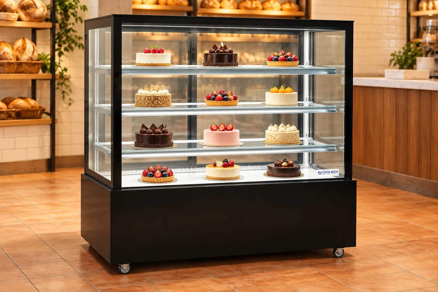 5-Foot Cake Display Cooler — 5 ft · Built-in configuration illustration