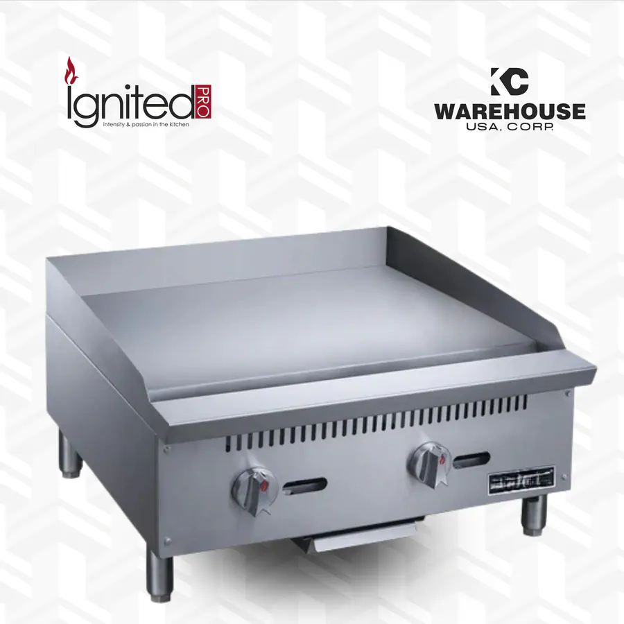 24 in. W Griddle with 2 Burners