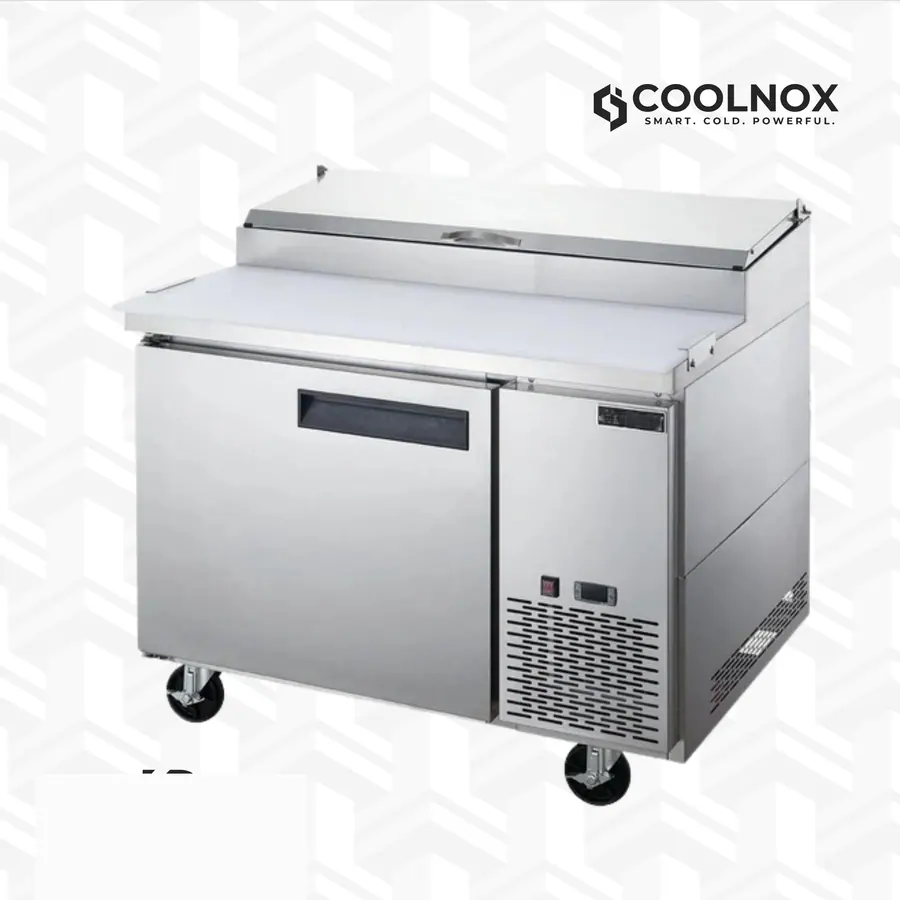 Commercial Single Door Pizza Prep Table Refrigerator