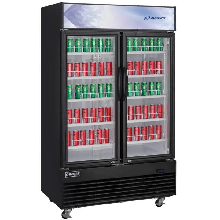 Commercial Glass Swing 2-Door Merchandiser Refrigerator